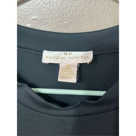 NWOT Rachel Parcell Ruched Classic Bodycon Black Midi Dress Women's Medium - Picture 4 of 11